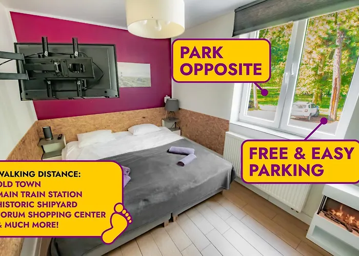 W Sercu Gdanska - Parking Gratis - 10 Min Do Forum I Skm Srodmiescie - Self Check-in 24h * Gdańsk